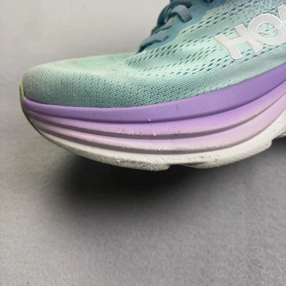 Hoka One One Bondi 8 Shoes Womens Size 10.5 Blue Running Sneakers Mesh Athletic
